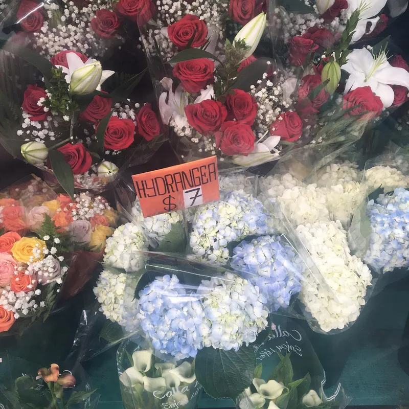 Flower stand display hydrangeas